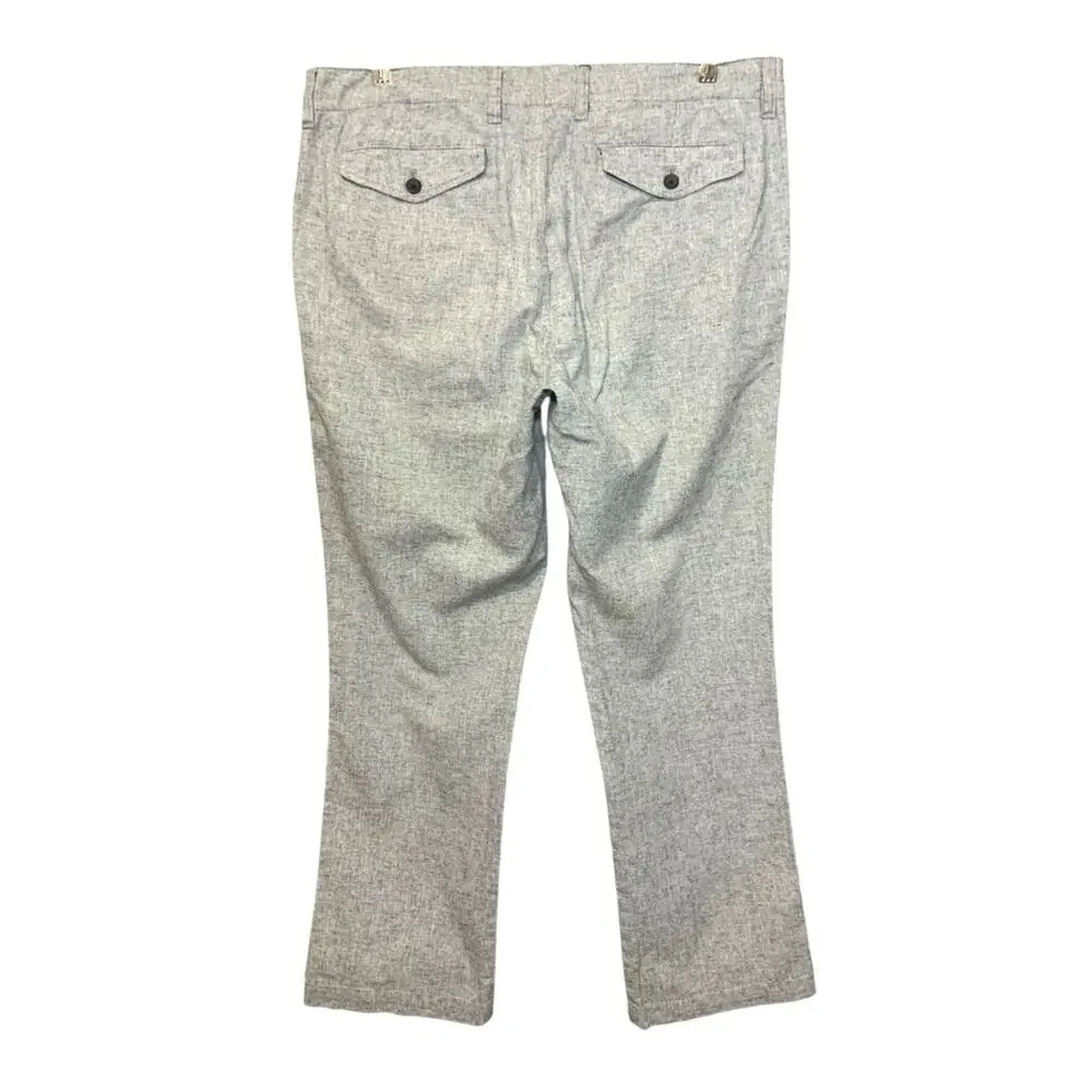 Men's Banana Republic Linen Blend Dress Trouser Pants Light Gray Size 35X32